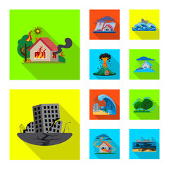 Fototapeta premium Vector illustration of natural and disaster icon. Set of natural and risk stock symbol for web.