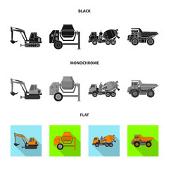 Vector design of build and construction icon. Set of build and machinery vector icon for stock.