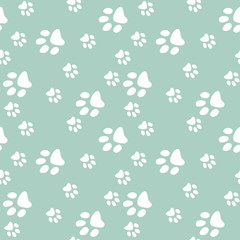 Vector seamless pattern with cat or dog,kitten or puppy footprints. Can be used for wallpaper,fabric, web page background, surface textures.