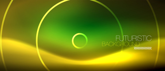 Neon glowing techno lines, hi-tech futuristic abstract background template with square shapes