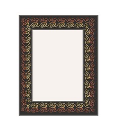 Frame of wavy line. Fashion graphic background. Modern stylish abstract texture. Colorful template for prints, template for prints, label, banner, photo, border. Design element. Vector illustration