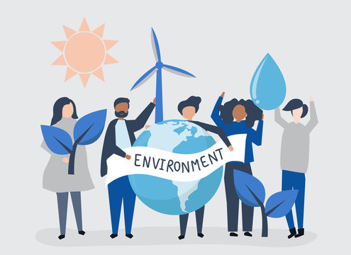 People with environmental sustainability concept