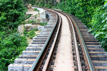 Fototapeta premium A railway destination to the forest.