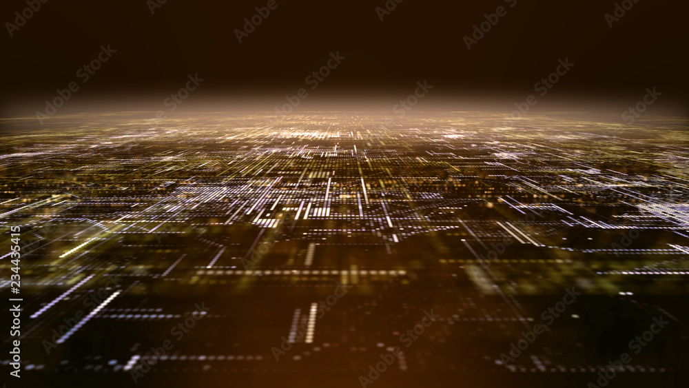 Poster futuristic digital matrix particles grid virtual reality abstract cyber space environment background