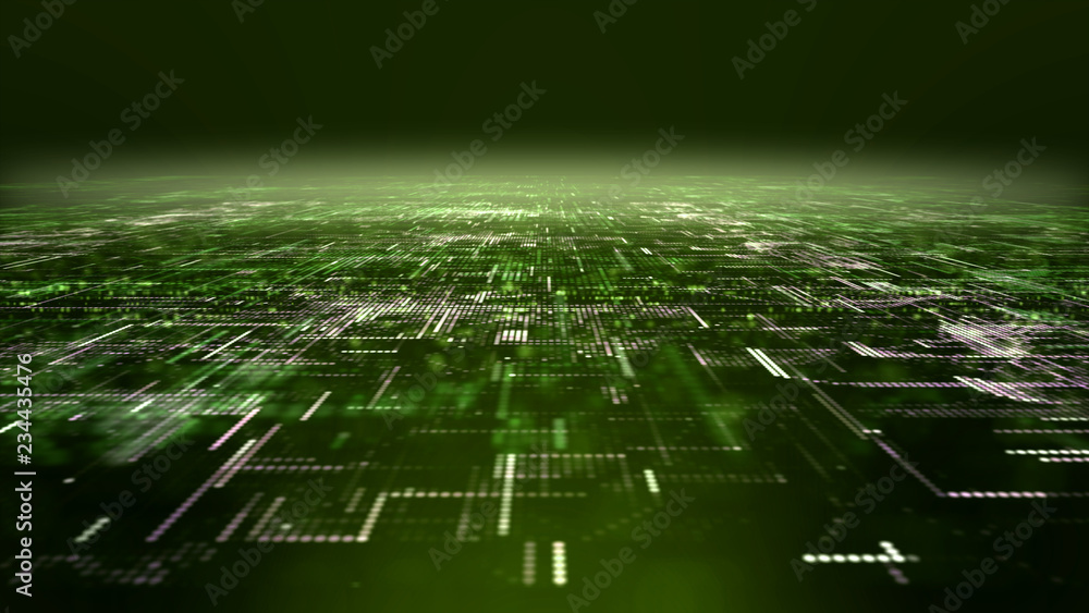 Poster futuristic digital matrix particles grid virtual reality abstract cyber space environment background