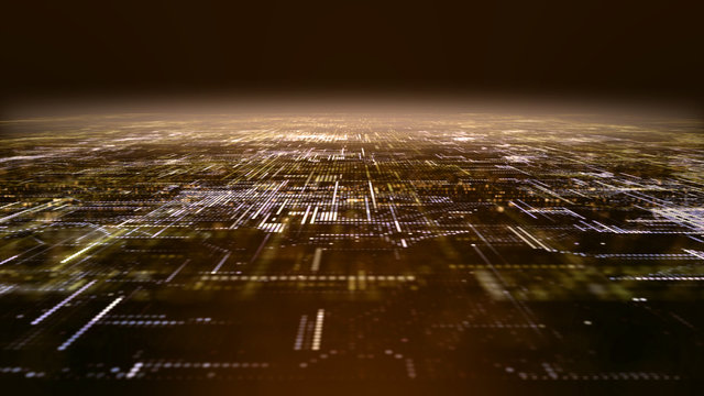 futuristic digital matrix particles grid virtual reality abstract cyber space environment background