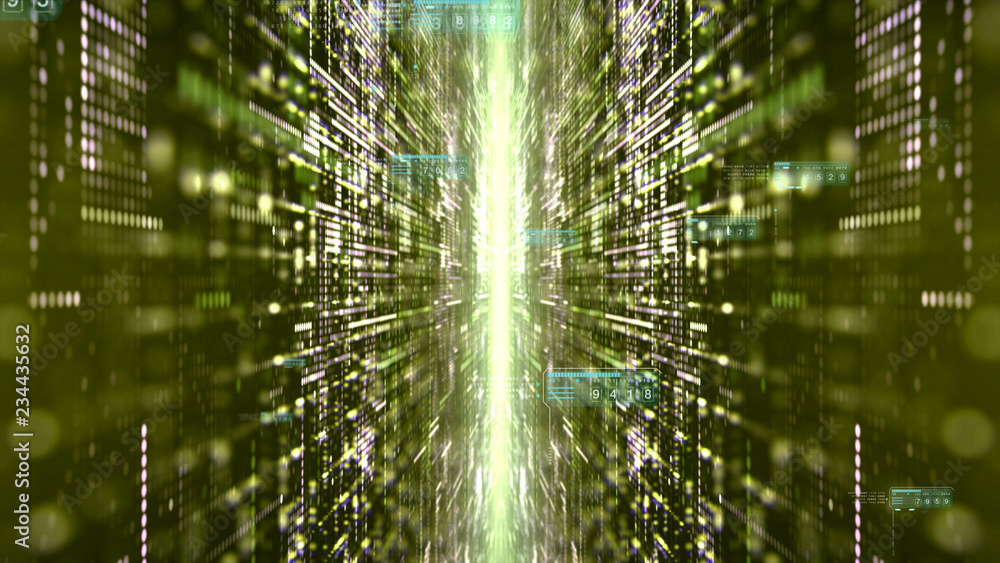 Poster futuristic digital matrix particles grid virtual reality abstract cyber space environment background