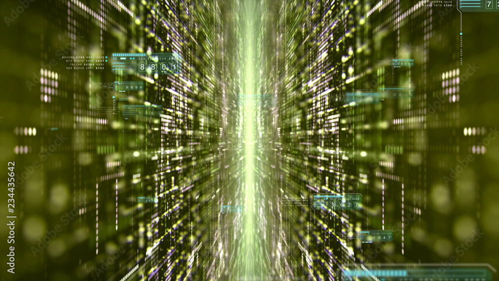 Poster futuristic digital matrix particles grid virtual reality abstract cyber space environment background