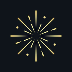 Golden firework explosion element vector