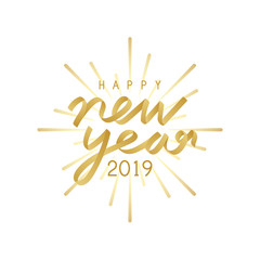 Happy new year 2019 badge vector