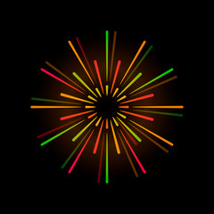 Vibrant firework explosion element vector