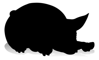 A pig silhouette farm animal graphic