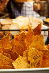 Poppy seed Lavash Crackers. It is a crisp, thin flavoured unleavened flatbread. This snap cracker...
