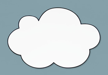 Obraz premium Blank white cloud shaped banner