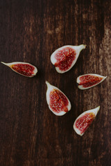 Fresh organic fig on a wooden table