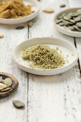 Kürbiskernmehl Kürbismehl glutenfrei wenig Kohlenhydrate ohne Gluten