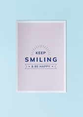 Keep smiling and be happy poster mockup
