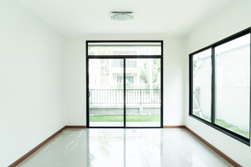 Fototapeta premium empty glass window and door in home