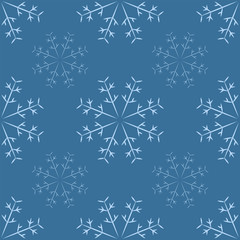 Fototapeta na wymiar Seamless Snowflakes pattern Background for Christmas and New year. Vector Illustration EPS8