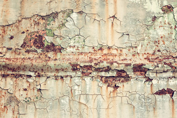 Grunge rusty old metal texture, vintage image, abstract background. Cracked surface for your design