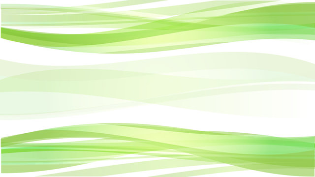 The Abstract vector image  Green wave on white background.