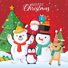 Christmas background with Santa Claus
