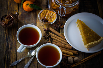tangarine marmalade jam. dark food photo style