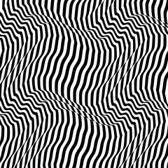 Fototapeta na wymiar Pattern with optical illusion. Black and white design. Abstract striped background. Vector illustration.