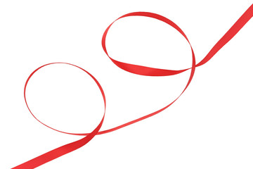 Red Ribbon christmas isolated on white background.