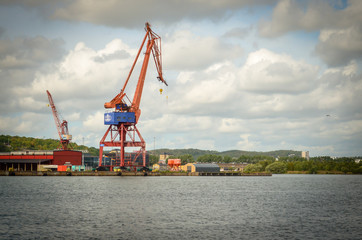 Obraz premium cranes in port