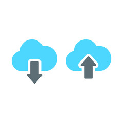 Cloud download and upload vector icon