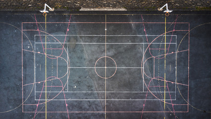 Drone aerial view of a multi sport field