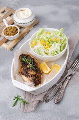 Fried chicken breast with spices