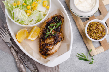 Fried chicken breast with spices