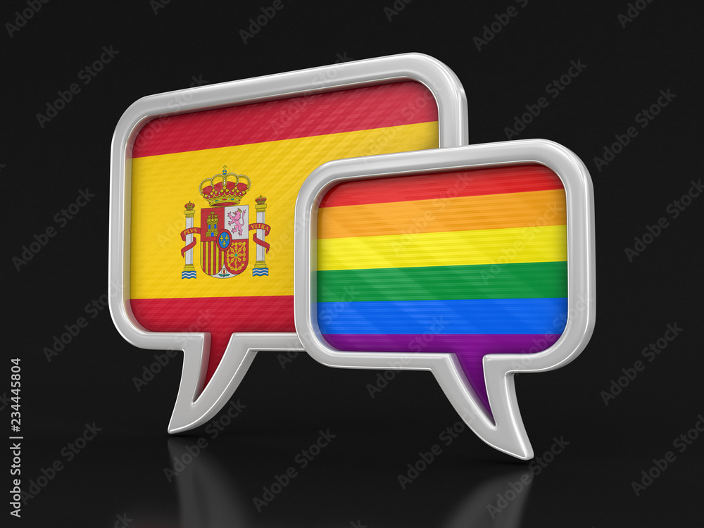 Poster speech bubbles with flags. image with clipping path