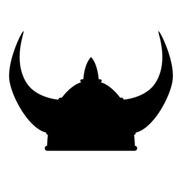 Viking helmet icon black color illustration