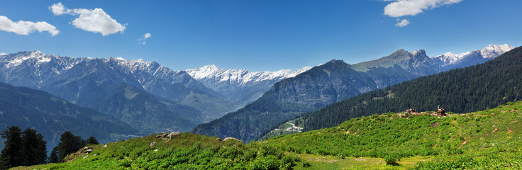 Fototapeta na wymiar Panorama of Himalayas, India