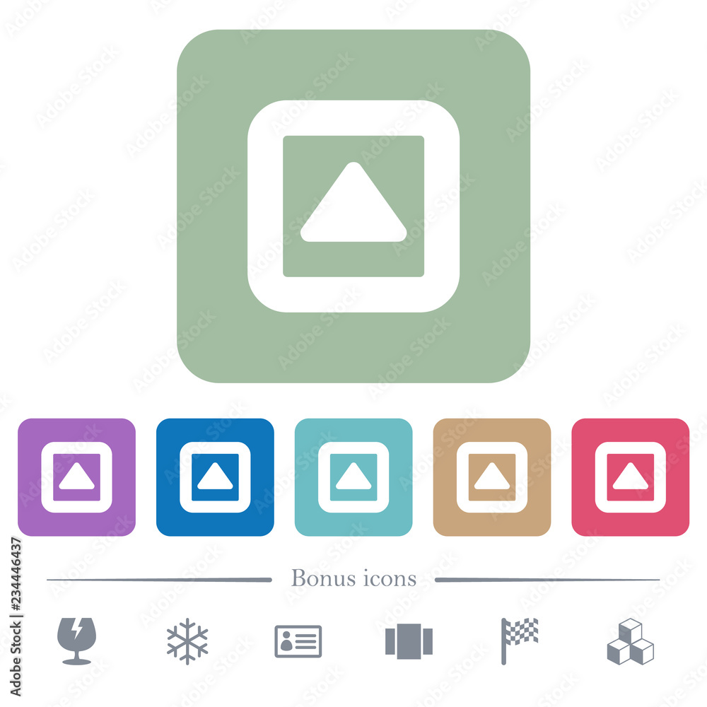 Aufkleber toggle up flat icons on color rounded square backgrounds