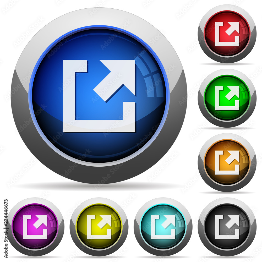 Poster external link round glossy buttons
