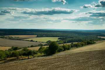 Fototapeta premium landscape with blue sky and clouds
