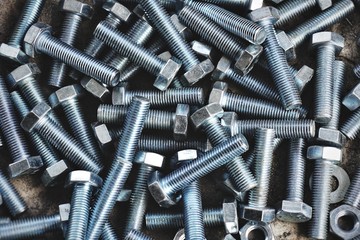 Pile of Hexagon Nuts White Zinc.