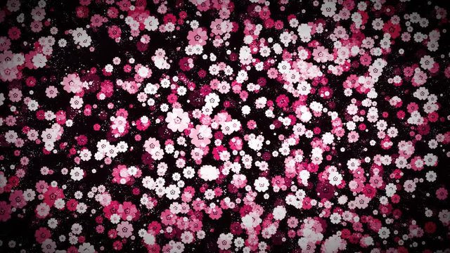 Seamless Looped Abstract Decorative Flowers Background/ 4k animation of an abstract elegant ornament background with flowers seamless looping