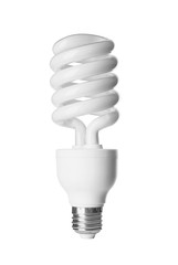 Modern light bulb on white background
