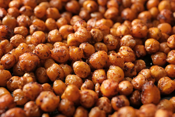 Fried chickpeas, closeup