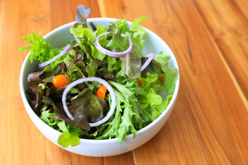 Organic salad with Holland Yellow Cherry Tomatoes.