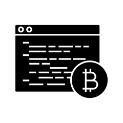 Bitcoin mining software glyph icon