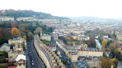 Obraz premium Aerial cityscape view of Bath, Somerset, United Kingdom