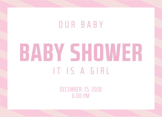 baby girl baby shower invitation card template vector