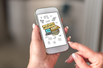 Webinar concept on a smartphone