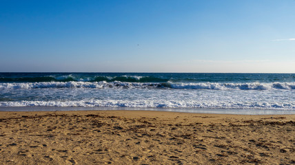 Plage de la Croix-Valmer dans le var face à la baie de Cavalaire.